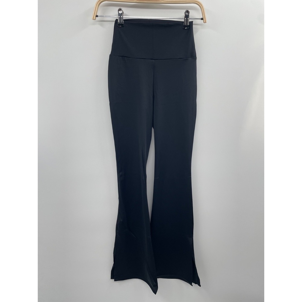 NWT Balera 15230‎ Side-Split Flare Leggings Women's 4/6 Black High Rise Stretch